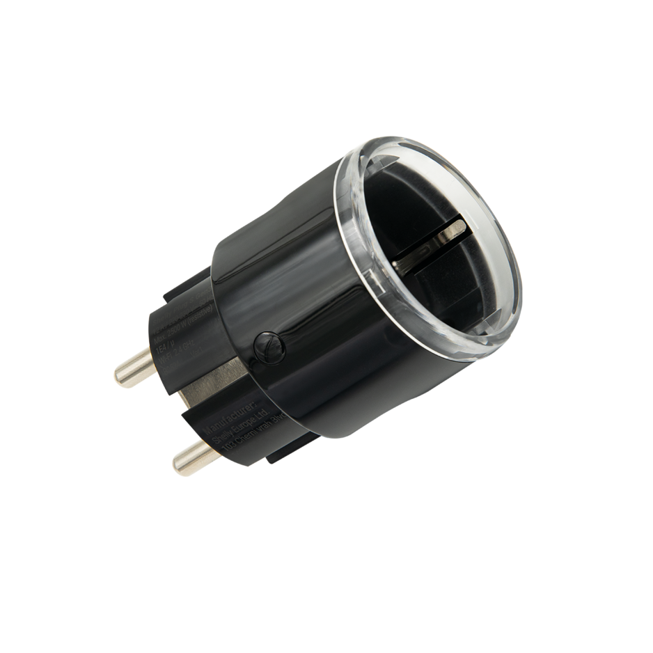 Shelly Plug S Gen3 — zwart — fabrikantafbeelding